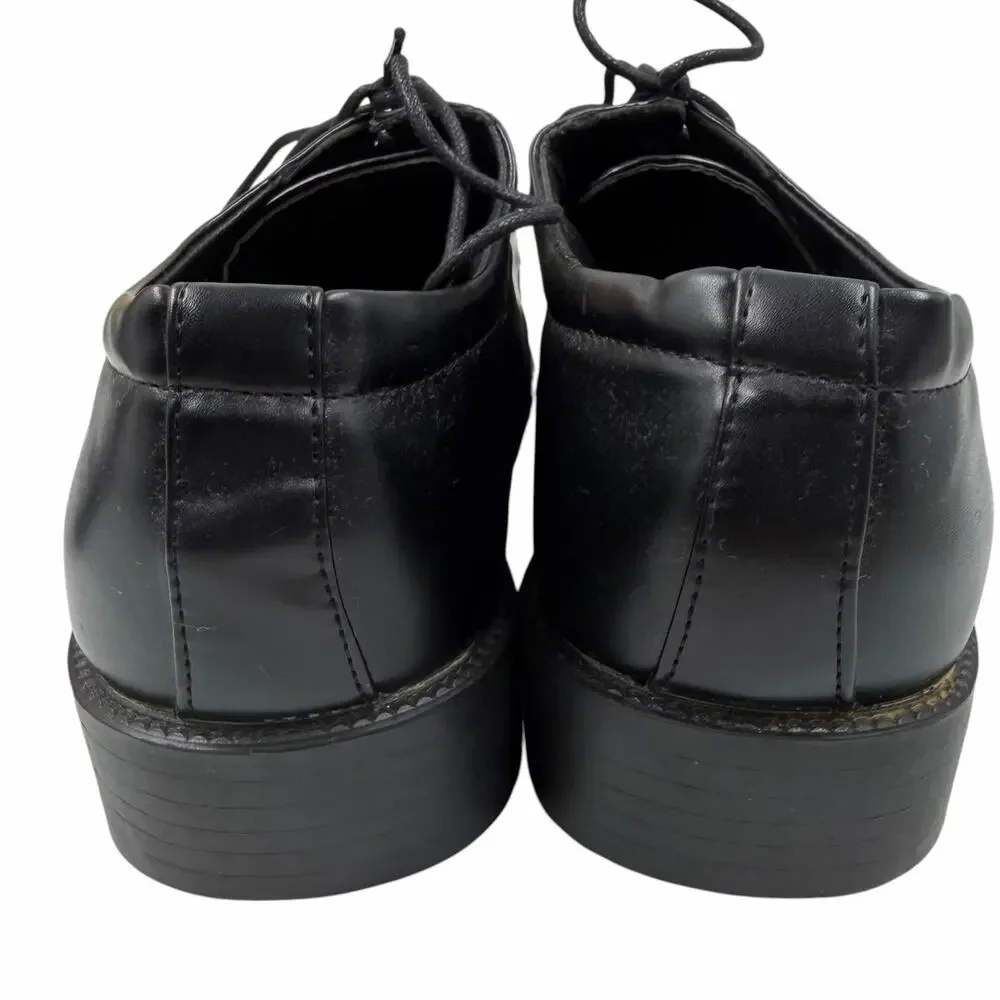 Tim Evans England Black Faux Leather Cap Toe Oxford Dress Shoes Lace Up Men 11
